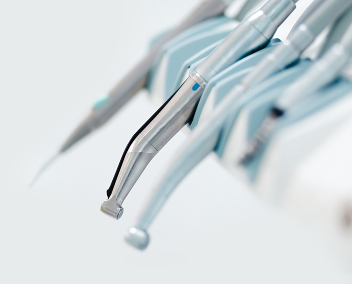 Row of dental instruments