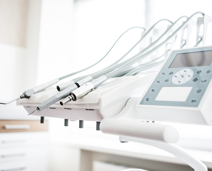 Row of dental instruments